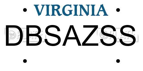 DBSAZSS Virginia License Plate