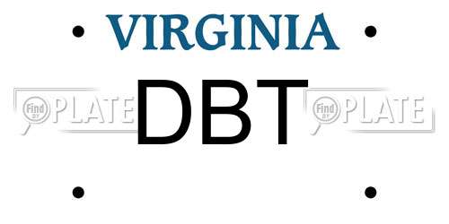 DBT Virginia License Plate