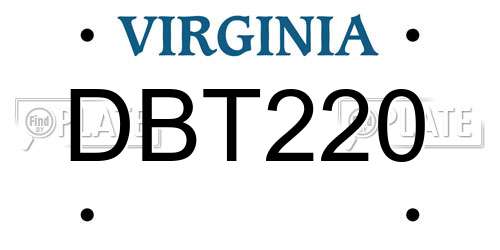DBT220 Virginia License Plate