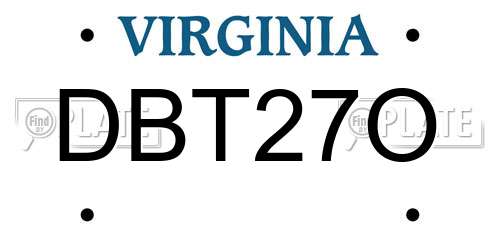 DBT27O Virginia License Plate