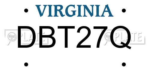 DBT27Q Virginia License Plate