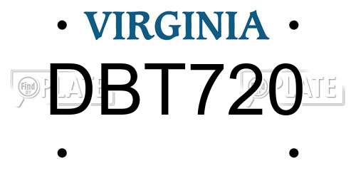 DBT720 Virginia License Plate