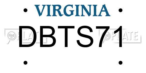 DBTS71 Virginia License Plate
