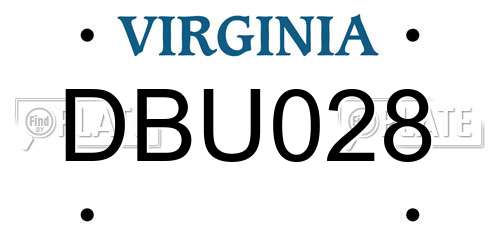 DBU028 Virginia License Plate