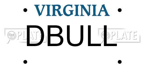 DBULL Virginia License Plate