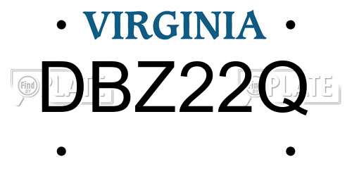DBZ22Q Virginia License Plate