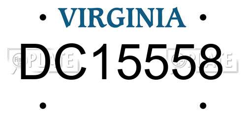 DC15558 Virginia License Plate