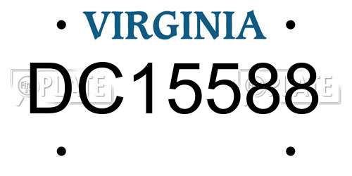 DC15588 Virginia License Plate
