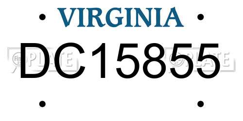 DC15855 Virginia License Plate