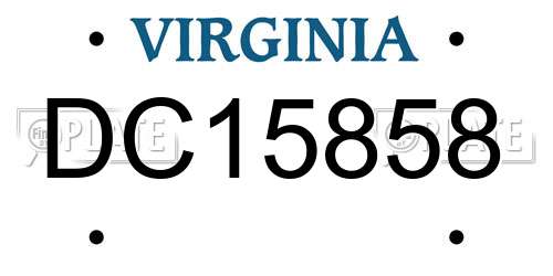 DC15858 Virginia License Plate