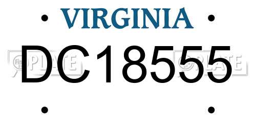 DC18555 Virginia License Plate
