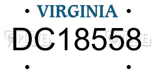 DC18558 Virginia License Plate