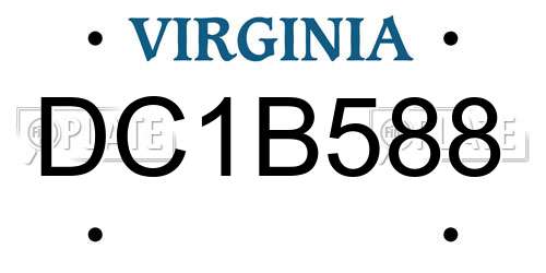 DC1B588 Virginia License Plate