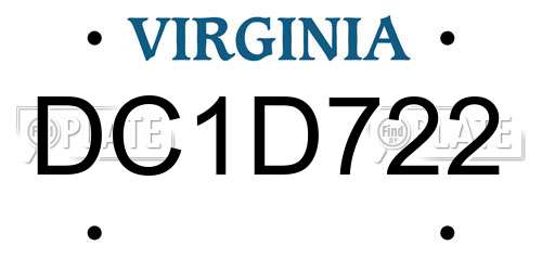 DC1D722 Virginia License Plate