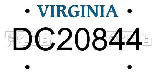 DC20844 Virginia License Plate
