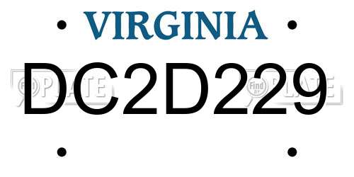 DC2D229 Virginia License Plate