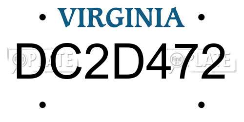 DC2D472 Virginia License Plate