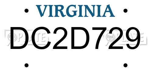DC2D729 Virginia License Plate