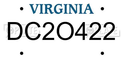 DC2O422 Virginia License Plate
