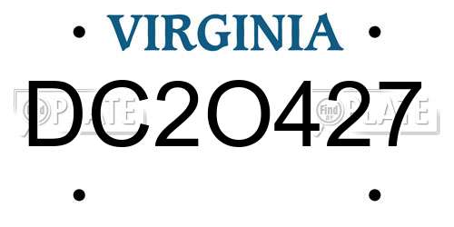 DC2O427 Virginia License Plate