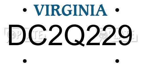 DC2Q229 Virginia License Plate