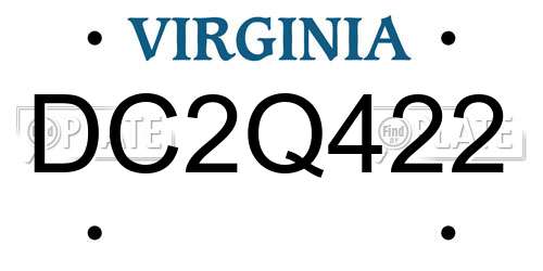 DC2Q422 Virginia License Plate