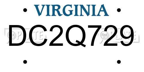 DC2Q729 Virginia License Plate