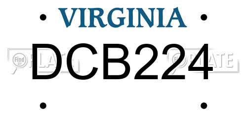 DCB224 Virginia License Plate