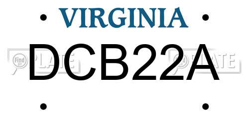 DCB22A Virginia License Plate
