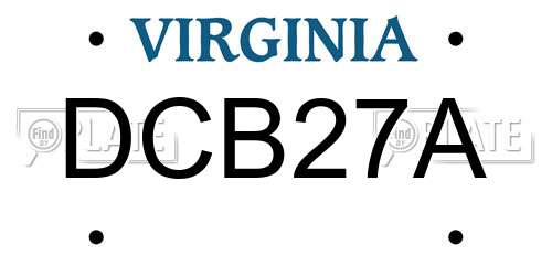 DCB27A Virginia License Plate