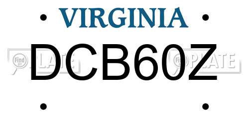 DCB60Z Virginia License Plate