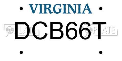 DCB66T Virginia License Plate