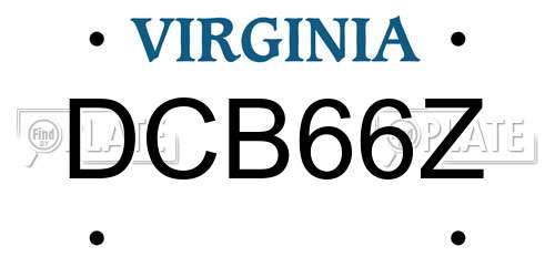 DCB66Z Virginia License Plate