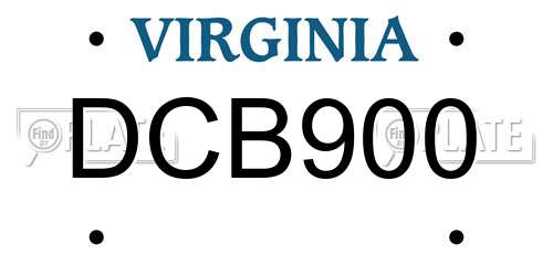DCB900 Virginia License Plate