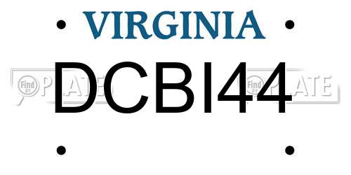 DCBI44 Virginia License Plate