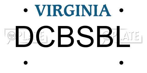 DCBSBL Virginia License Plate