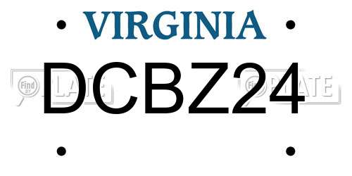 DCBZ24 Virginia License Plate