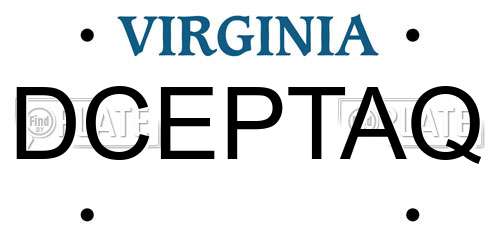 DCEPTAQ Virginia License Plate