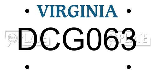 DCG063 Virginia License Plate