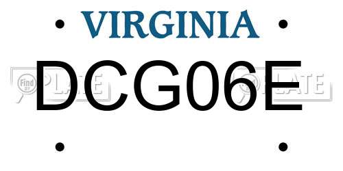 DCG06E Virginia License Plate