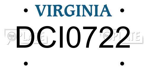 DCI0722 Virginia License Plate