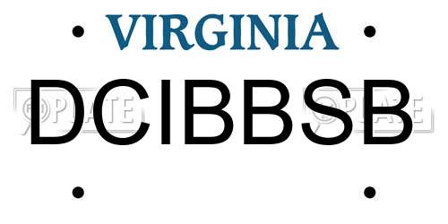 DCIBBSB Virginia License Plate