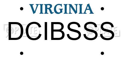 DCIBSSS Virginia License Plate