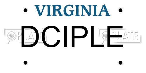 DCIPLE Virginia License Plate
