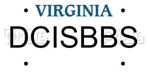 DCISBBS Virginia License Plate