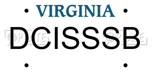 DCISSSB Virginia License Plate