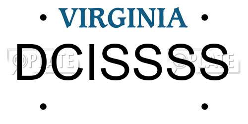DCISSSS Virginia License Plate