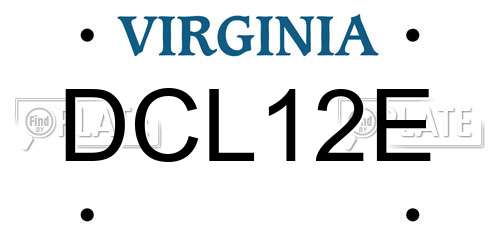 DCL12E Virginia License Plate