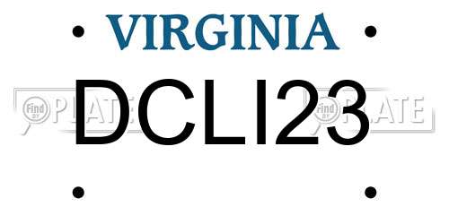 DCLI23 Virginia License Plate