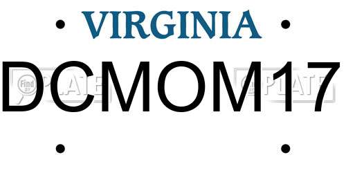 DCMOM17 Virginia License Plate